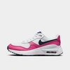 Nike Big Kids' Air Max Systm Casual Shoes In White/fierce Pink/pure Platinum/obsidian