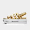 Nike Icon Classic Platform Sandal In Classic Sesame/chutney/topaz Gold/white
