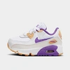 Nike Babies'  Kids' Toddler Air Max 90 Casual Shoes In White/phantom/citron Tint/action Grape