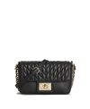 Karl Lagerfeld Women's Mini Agyness Quilted Leather Crossbody Bag In Black/gold