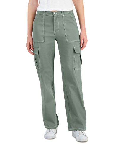 Ultra Flirt Juniors' Wide-leg Comfort Fit Cargo Utility Pants In Lily