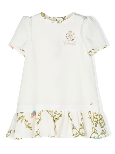 Roberto Cavalli Junior Babies' Filigree-print Silk Dress In 00005