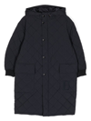EMPORIO ARMANI QUILTED-FINISH HOODED COAT
