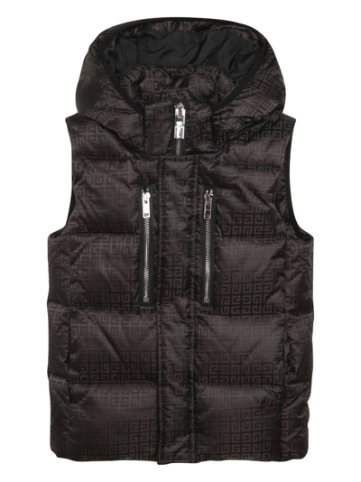 Givenchy Kids' Embroidered-logo Padded Gilet In Black