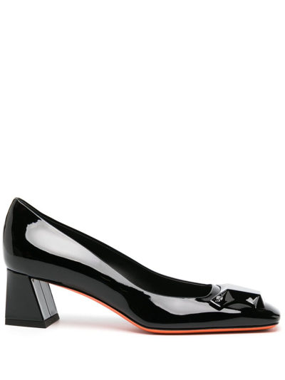 Santoni 50mm Leather Pumps In Schwarz