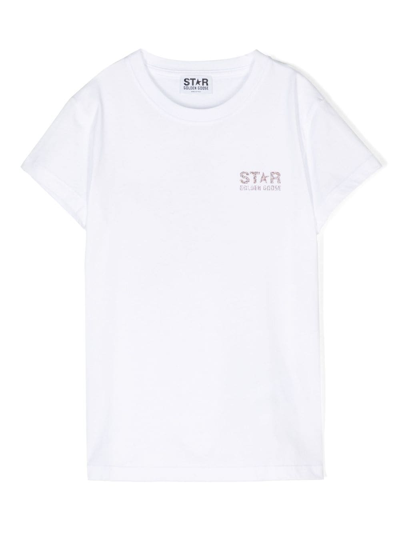 Golden Goose Kids' Star-print Glitter-detailed T-shirt In White