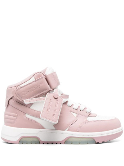 Off-white Out Of Office Leather Trainers In White,pink