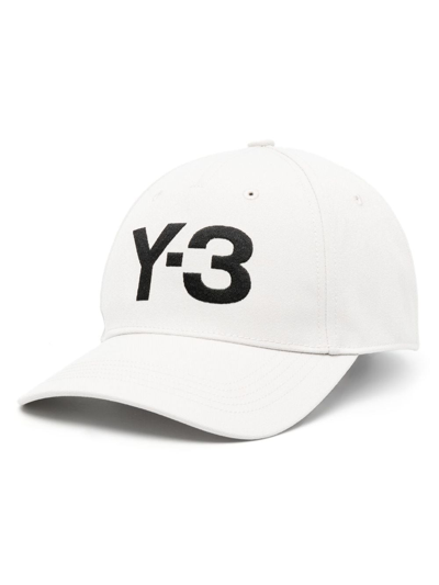 Y-3 Logo Embroidery Baseball Cap In White