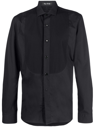 Philipp Plein Black Tie Cotton Shirt