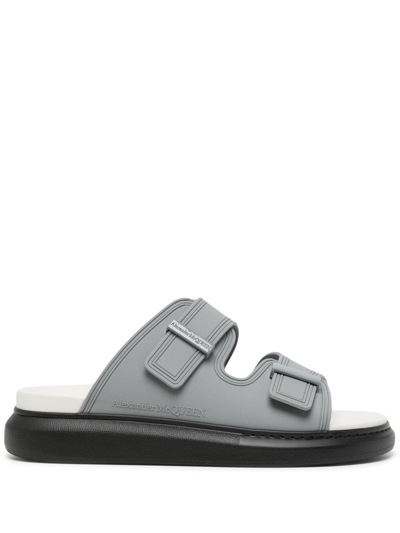 Alexander Mcqueen Hybrid Double-strap Sandals In Grey