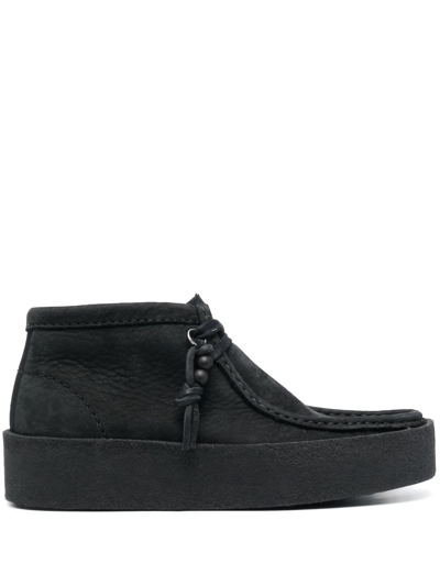 Clarks Suede Lace-up Ankle Boots In Black