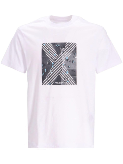 Armani Exchange Graphic-print Cotton T-shirt In White