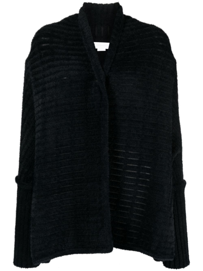 Genny Faux-fur Trim Cardigan In Black