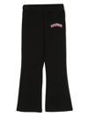 JOHN RICHMOND JUNIOR LOGO-EMBROIDERED FLARED TROUSERS