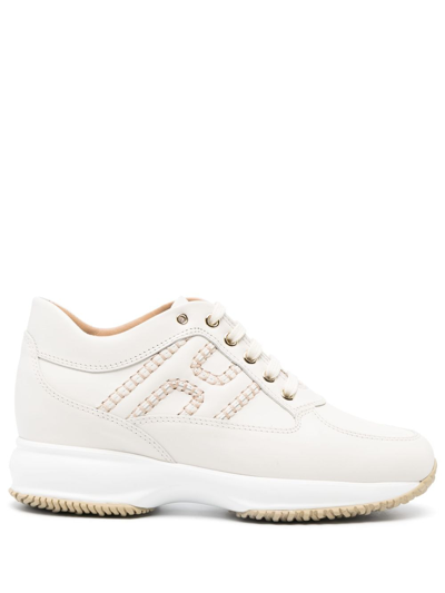 Hogan Interactive Lace-up Sneakers In Ivory