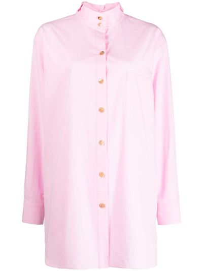 Rejina Pyo Townes Oversized Reversible Cotton Shirt In Pink
