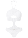 Amir Slama Woven Halterneck One-piece In White