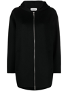 P.a.r.o.s.h Zip-up Hooded Wool Jacket In Black