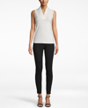 Anne Klein Sleevesless Solid Triple Pleat Top In Anne White