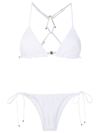 AMIR SLAMA EMBOSED-FINISH TRIANGLE-CUP BIKINI