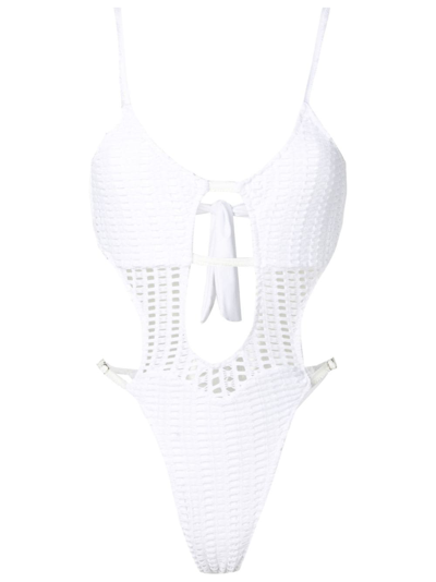 Amir Slama Open-knit Cut-out One-piece In White