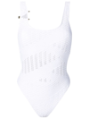 AMIR SLAMA OPEN-KNIT SQUARE-NECK ONE-PIECE