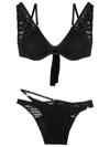 AMIR SLAMA OPEN-KNIT LAYERED BIKINI SET