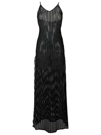 Amir Slama Open-knit Maxi Dress In Black