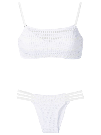 Amir Slama Open-knit Bikini Set In White