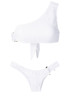 Amir Slama Open-knit Off-shoulder Bikini Set In White