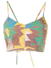 AMIR SLAMA ARROW-PRINT CROPPED CAMI TOP