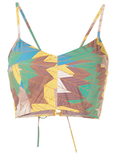 Amir Slama Arrow-print Cropped Cami Top In Multicolour