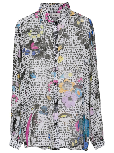 Amir Slama Graphic-print Silk Shirt In Multicolour