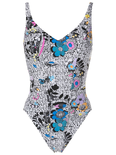 Amir Slama Graphic-print Scoop-back Swimsuit In Multicolour