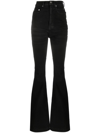 Rick Owens Drkshdw High-rise Waist Flared Leg Trousers In Black