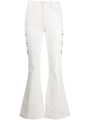 Madison.maison Stud-embellished Flared Jeans In White