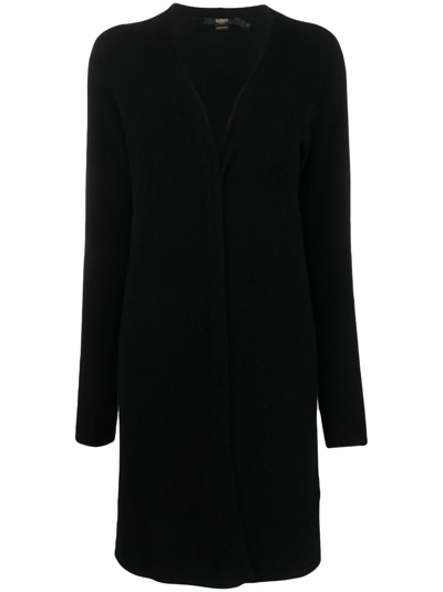 Seventy Open-front Long-sleeve Cardi-coat In Black