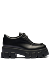PRADA MOONLITH BRUSHED LEATHER LACE-UP SHOES