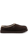 Ugg Mens Tasman Shearling-lined Suede Slippers Dark Brow In Brown