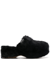 Ugg Fuzz Sugar 50mm Textured Mules In Black