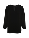 Alberto Biani Blouse With V Neck In Black