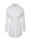 Alexander Wang Pulled Shirt Dress With Back Cummerbund Clothing In White