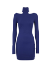 Amazuìn High-neck Mini Dress In Blue