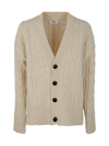 Ami Alexandre Mattiussi V-neck Brushed-knit Cardigan In White