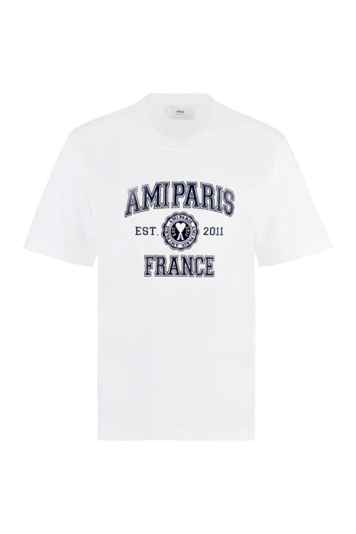 Ami Alexandre Mattiussi T-shirt Mit Logo-print In White