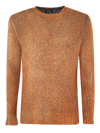 Avant Toi Melange-effect Crewneck Jumper In Brown