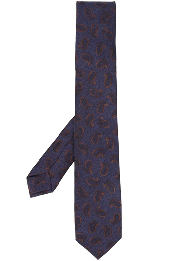 Barba Printed Necktie Accessories In Blue