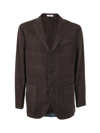 Boglioli Regular Check Wool Blazer For Men In Brown
