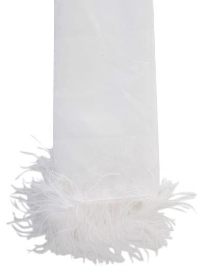 Cutuli Cult Stoles W/feathers Accessories In White