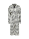 Destin Liamond Checked Belted Coat In White